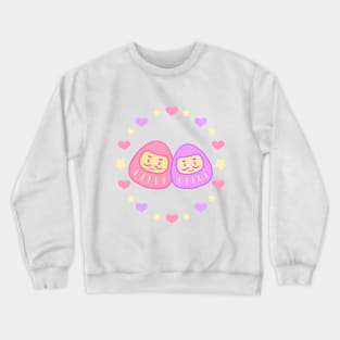 Cute pastel Daruma doll couple Crewneck Sweatshirt